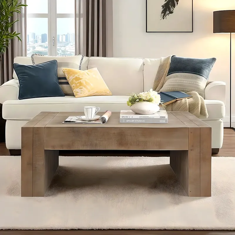 Minimalist Natural Wood Coffee Table